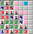 There are multiple 50:50 guesses. The fifth strategy opens a 'random' square. On Expert the blue square is 20:80, does not touch a 50:50 and is on an edge so might be an opening.    